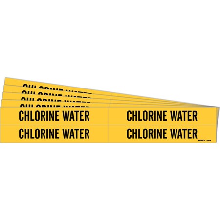 Brady CHLORINE WATER Pipe Marker Style 4 Black on Yellow 4 per Card, 5 PK 105745-PK